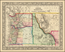 Map of Oregon, Washington, Idaho and part of Montana [Early appearance of Montana]