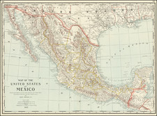 Mexico Map By George F. Cram