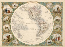 World, World, Western Hemisphere, South America and America Map By John Tallis