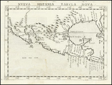 South, Southeast, Texas, Southwest and Mexico Map By Girolamo Ruscelli