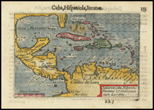 Mexico, Caribbean and Central America Map By Petrus Bertius