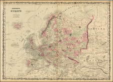 Europe Map By Alvin Jewett Johnson  &  Ross C. Browning