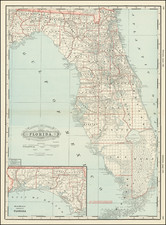 Florida Map By George F. Cram