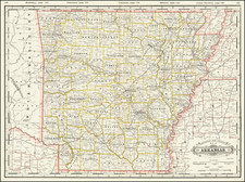 Arkansas Map By George F. Cram