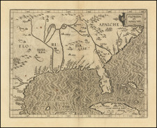 Florida, South, Southeast, Texas and Caribbean Map By Cornelis van Wytfliet