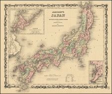 Japan Map By Alvin Jewett Johnson  &  Ross C. Browning