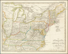 United States and Midwest Map By Adolf Stieler