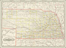 Nebraska Map By George F. Cram