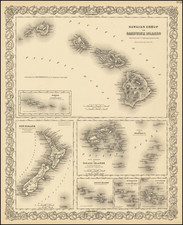 Hawaii and Hawaii Map By Joseph Hutchins Colton