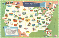 Pleasure Map of America Featuring Pre-Planned Vacations by Greyhound By M. E. Bush