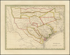 Texas Map By Thomas Gamaliel Bradford