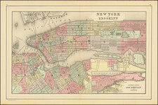 New York City Map By Samuel Augustus Mitchell Jr.