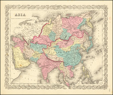 Asia and Asia Map By Joseph Hutchins Colton