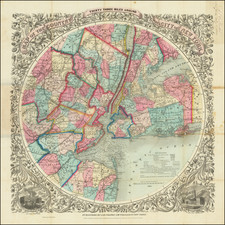 New York City Map By G.W.  & C.B. Colton