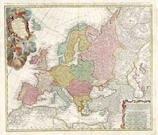 Europe and Europe Map By Johann Matthaus Haas