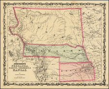 Plains, South Dakota and Rocky Mountains Map By Alvin Jewett Johnson  &  Ross C. Browning