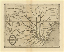 Argentina, Brazil, Paraguay & Bolivia and Uruguay Map By Cornelis van Wytfliet