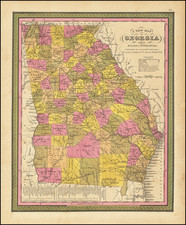 Georgia Map By Samuel Augustus Mitchell