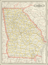 Railroad and County Map of Georgia