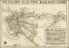 Los Angeles Map By D.W. Pontius / Pacific Electric Railway