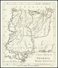 South, Alabama, Mississippi and Georgia Map By Jedidiah Morse