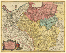 Grande Pologne et Prusse avec les frontieres de la Misnie, Lusace, Moravie et Lithuanie . . .  By Pieter van der Aa