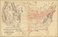 United States Map By Samuel Augustus Mitchell Jr.