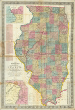 Illinois Map By John Mason Peck  &  John Messinger  &  A. J. Mathewson