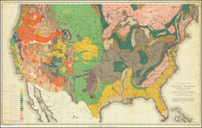 United States and Geological Map By Charles Henry Hitchcock