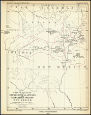 Southwest, Arizona, New Mexico and Rocky Mountains Map By Augustus Herman Petermann