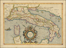 Italy Map By Gerard Mercator