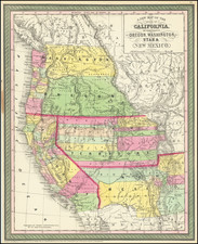 Arizona, Colorado, Utah, Nevada, New Mexico, Colorado, Idaho, Montana, Utah, Wyoming, Oregon, Washington and California Map By Thomas, Cowperthwait & Co.