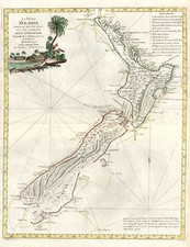 Australia & Oceania and New Zealand Map By Antonio Zatta