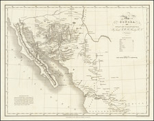 Texas, Arizona, New Mexico, Mexico and Baja California Map By Robert William Hale Hardy