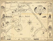 Massachusetts and Pictorial Maps Map By M. R. Magee