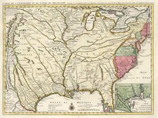 South, Southeast, Midwest and Southwest Map By Johannes Covens  &  Cornelis Mortier