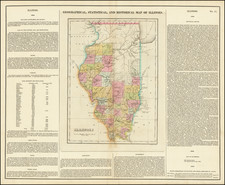 Geographical, Statistical and Historical Map of Illinois (Final State) By Henry Charles Carey  &  Isaac Lea