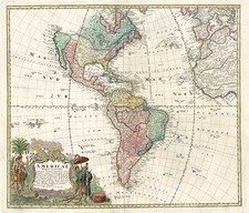 World, Western Hemisphere, South America and America Map By Homann Heirs