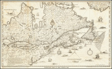 United States, New England and Canada Map By Samuel de Champlain