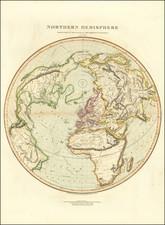Northern Hemisphere, Polar Maps, Alaska and North America Map By John Thomson