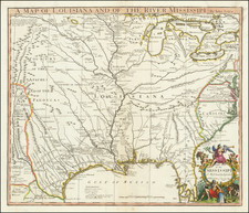 United States, South, Southeast, Texas, Midwest and Plains Map By John Senex