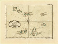 Carte Des Isles Du Cap Verd  By Jacques Nicolas Bellin