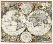 World, World and Polar Maps Map By Nicolaes Visscher I