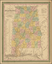 Alabama Map By Thomas, Cowperthwait & Co.