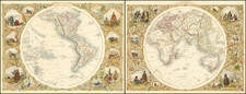 World, Eastern Hemisphere and Western Hemisphere Map By John Tallis