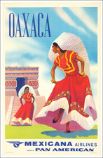 Mexico and Travel Posters Map By Mexicana de Aviación