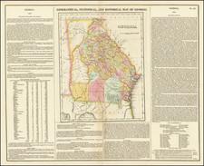 Georgia Map By Henry Charles Carey  &  Isaac Lea