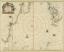 Atlantic Ocean, New England, Caribbean and Brazil Map By Johannes van Loon