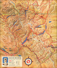 Rocky Mountains, Montana and Canada Map By Great Northern Railway Co.