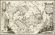 World and Northern Hemisphere Map By Heinrich Scherer